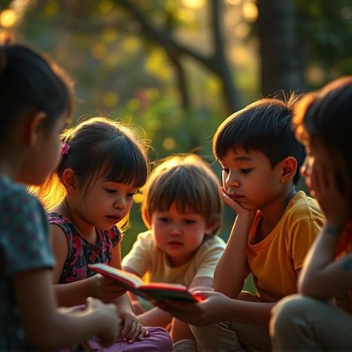 A heartwarming scene from a documentary video featuring children participating in an educational program run by 'Hope for the Future' charity.