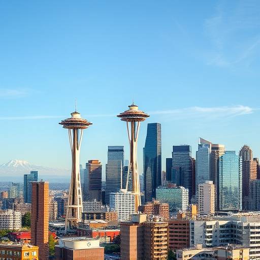 Exterior view of the Pixel Peak Productions studio building in downtown Seattle